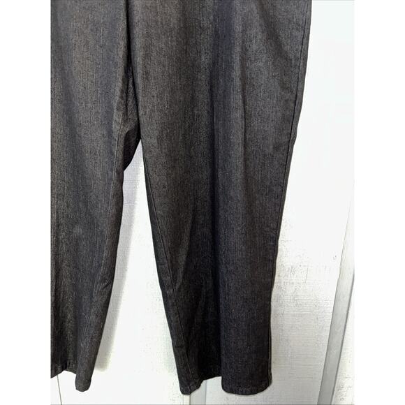 NWT Ruby Rd Woman 18W Black Jeans Wide Leg Pull On Stretch Denim Elastic Relaxed - Picture 4 of 11